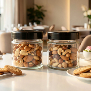 Pot en verre transparent à couvercle haut de 250 ml, 350 ml, 500 ml pour l'emballage des olives, des jalapeños et du kimchi - Product Image 2