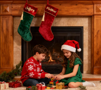 Chaussettes de Noël en velours personnalisées, décorations de Noël, cadeaux de Noël 2026