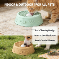 Bol à lécher sphérique antidérapant VaryWell en silicone pour animaux de compagnie, 100 % sans BPA, avec boule roulante intégrée, très populaire