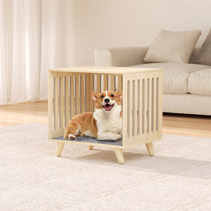 Jaula de madera para perros, perrera para perros, casa para mascotas, jaula interior portátil de madera maciza para perros - Product Image 1