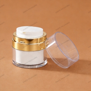 IN STOCK Low MOQ 15ml 30ml 50ml 100ml Luxury Fancy Silver Gold Cosmetic Skincare Acrylic <strong>Airless</strong> <strong>Pump</strong> Cream <strong>Jar</strong> 30ml 50ml - Product Image 6