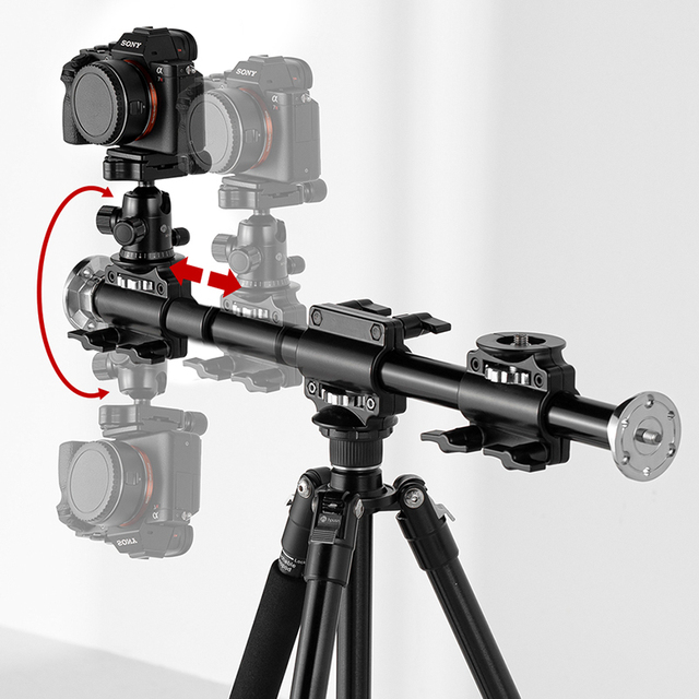 100cm Aluminum 3/8 Screw Support Tripod Arm Rock Solid Cross Bar Side Arm for 4 Heads Head Pro Extension Horizontal Tripod Arm