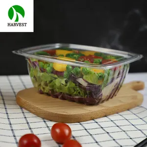 Food packaging square plastic disposable clear food box container with lid