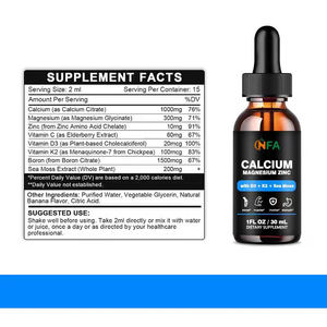 Venta al por mayor calcio magnesio zinc D3 K2 gotas líquidas multivitamina para adultos Sistema inmunológico suplementos diarios Energía del estado de ánimo - Product Image 2