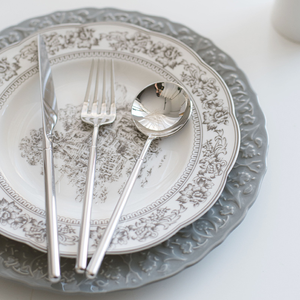 French-style Rose Porcelain <b>Dinnerware</b> <b>Sets</b> Minimalist Printed Glaze <b>6</b>-Piece Reusable Microwave Dishwasher Safe Pasta Salad - Product Image 4