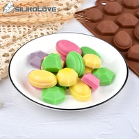Moule en silicone pour chocolat en forme de diamant rond à 18 cavités, série Gem de SILIKOLOVE, pour pâtisserie et bonbons