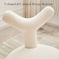 Fauteuil enfant moderne en tissu crème avec dossier bas réglable et petit banc à chaussures pour salons domestiques