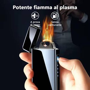 AIRO Briquet USB rechargeable et rechargeable à double arc coupe-vent en alliage de zinc, durable, écologique, personnalisable avec logo, pour cadeaux pour petit ami - Product Image 4