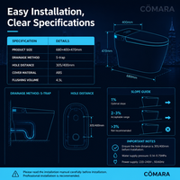 Meilleures ventes : WC intelligent électrique à chasse automatique, à poser au sol, avec siphon en P allongé et capteur de pied inclus