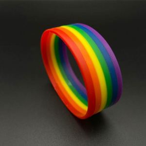 Silicone <b>Bracelet</b> 6 Segmented Personalized <b>Rainbow</b> Accessories Strap Custom Wrist Bands - Product Image 4