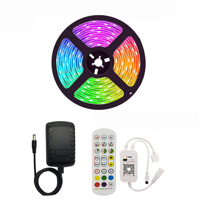 12V Indoor RGB Smart LED Strip Light Flexible Ambient LED Strip with Music Sync WiFi Remote Control & App Switch for Decorations