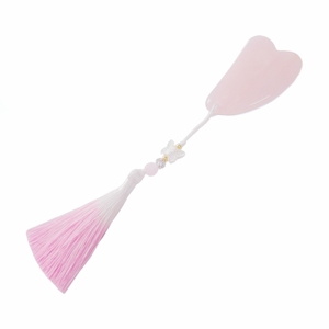 Pink Heart Shaped Facial Massager Face Care Tools pink quartz nature stone Gua Sha Board Guasha Facial Massager - Product Image 5