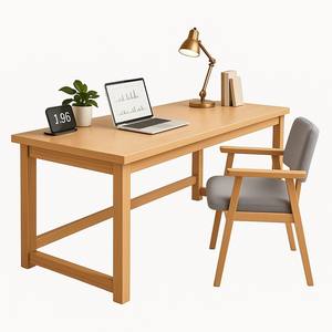 Banco de trabajo de madera maciza moderno y contemporáneo, mesa de escritorio pequeña y sencilla para el hogar, dormitorio u oficina, aprendizaje - Product Image 5