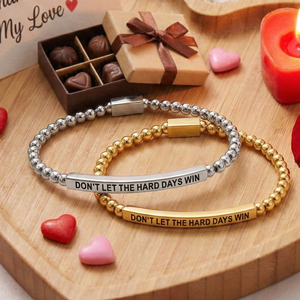 Bracelets en perles pour couple Go2boho, ne laissez pas les jours difficiles gagner, ensemble de bracelets pour lui et elle - Product Image 5