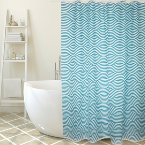 Rideau de douche en tissu polyester Wave 180x200 cm blanc - Product Image 3
