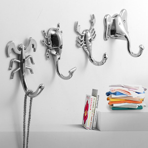 Crochets muraux originaux en acier inoxydable et alliage de zinc, forme animale créative, pour le rangement des vêtements, à utiliser à l'entrée, sur la porte ou au mur - Product Image 3