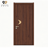 Porte creuse WPC moderne pour chambre à coucher, zéro émission de COV, écologique, imperméable, composite bois-plastique pour intérieur