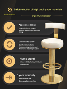 Sedia da Cucina Personalizzata in Oro, <span class=keywords><strong>Sgabello</strong></span> da Bar Moderno, Sedia da Bar di Lusso in Acciaio Inossidabile e Velluto in Stile Nordico - Product Image 5