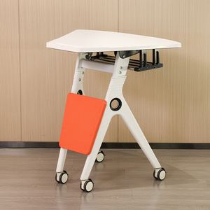 Nhà máy bán di chuyển ròng rọc gấp bảng trường học và văn phòng gỗ gấp bảng và ghế để sử dụng trong đào tạo sinh viên lớp học - Product Image 3