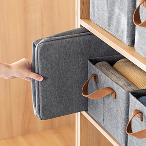 Caja de almacenamiento de ropa, organizador de armario con cajones de tela y asas para ropa, suéteres, pantalones y prendas plegadas - Product Image 2