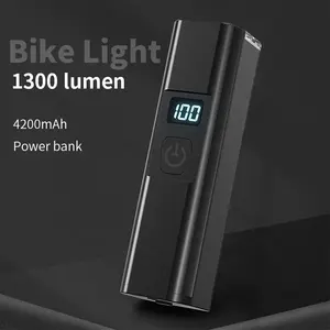 1300 lümen usb şarj edilebilir led lamba bisiklet ışık su geçirmez güç bankası bisiklet ışığı USB şarj edilebilir bisiklet bisiklet ışığı led