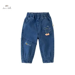 DB1248101 DAVE BELLA Kinder Cowboy Jeans Frühjahr Baby-Jungen Mode Denim blau lässig niedlich Bequem Hosen