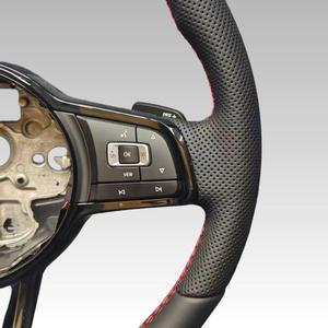 Volant en cuir véritable en stock pour VW CC <span class=keywords><strong>Golf</strong></span> <span class=keywords><strong>6</strong></span> 7 7.5 R MK6 MK7 MK7.5 Tiguan Passat <span class=keywords><strong>GTI</strong></span> <span class=keywords><strong>DSG</strong></span> - Product Image 6
