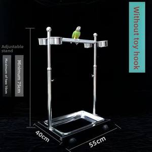 Soporte Metálico para Comedero de Pájaros al por Mayor, Percha Ajustable en Altura para Pájaros, Soporte de Juego para Loros con Ruedas Universales y Cuencos de Alimentación - Product Image 4