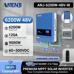 IN OFFERTA Anenji 6kw 6.2kw Parallelo 6.2w 48v <span class=keywords><strong>Anj</strong></span> 6200 48 Wifi 6.2 6.2 Inverter Solare Ibrido Pl Stock <span class=keywords><strong>ANJ</strong></span>-6200-48PL-WIFI - Product Image 1
