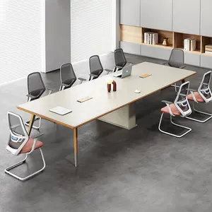 Китайский поставщик, офисная мебель, стол для совещаний, мебель из тикового дерева, современный офисный стол для переговоров на 8 человек