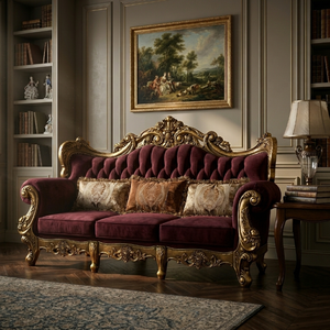 Juego <span class=keywords><strong>de</strong></span> Sofás <span class=keywords><strong>de</strong></span> Lujo para Sala <span class=keywords><strong>de</strong></span> Estar, para Proyectos <span class=keywords><strong>de</strong></span> Villas y Hoteles |   Muebles Barrocos <span class=keywords><strong>de</strong></span> Madera Maciza Tallados a Mano con Hojas <span class=keywords><strong>de</strong></span> Oro |   OE-FASHION Venta al por Mayor - Product Image 5