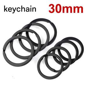 Anillo Llavero Metálico Plano Negro Liso de 30mm / Llavero Redondo Táctico para Bolsa de Juguetes, Botella de Agua, Anillo Colgante, Accesorio Mosquetón para Exteriores - Product Image 4