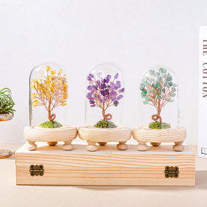 Venta al por mayor de Chips de cristal curativo natural, botella de deseo de piedra, árbol de dinero de cristal, artesanía de cristal, decoración de escritorio, adorno de paisaje - Product Image 5