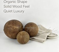 Boule en bois de 23 cm fabriquée en usine, couleur marron, pour la décoration de la maison, présentation sur table, une seule pièce, grande taille