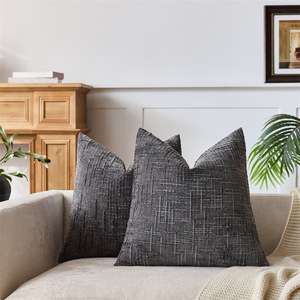 ปลอกหมอนอิงเชนิลล์เนื้อนุ่มขนาด 18x18 นิ้ว สำหรับโซฟาห้องนั่งเล่น ปลอกหมอนสีพื้น - Product Image 4