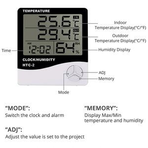 Electronic <b>Digital</b> Temperature Humidity Meter Home Thermometer Hygrometer Indoor Outdoor Weather Station <b>Clock</b> - Product Image 3