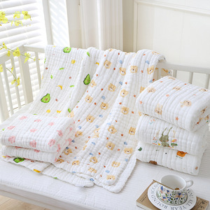 Qidou Baby Gauze <b>Blanket</b> 12-Layer Cotton 110x105cm Thickened Bath Towel For Infant Care - Product Image 2