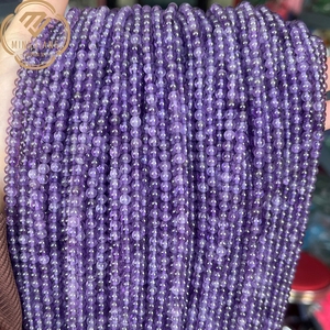 Natural Stone <strong>Beads</strong> Amethyst <strong>Round</strong> Smooth 4mm Loose Gemstone <strong>Beads</strong> Wholesale for Jewelry Making - Product Image 3