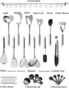 <b>Kitchen</b> Utensils Set 38 Pieces, Stainless Steel Cooking Utensils Set, <b>Kitchen</b> <b>Gadgets</b> Cookware, <b>Kitchen</b> <b>Tool</b> Set with Utensil - Product Image 1