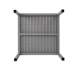 Ensemble de salle à manger moderne en plastique pour l'extérieur, table carrée, 4 fauteuils empilables, pré-assemblé, imperméable, résistant aux UV, pour jardin, café, piscine - Product Image 6