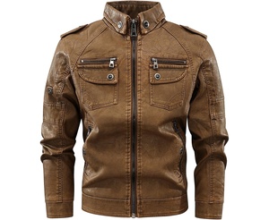 2024 conception personnalisée hommes veste en cuir fermeture éclair Logo impression confortable vêtements d'hiver produit fini de haute qualité moto - Product Image 1