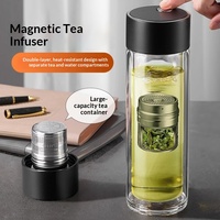 Mug de bureau portable en verre thermorésistant avec infuseur magnétique pour séparation thé-eau et design sportif