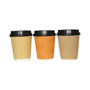 แก้วกระดาษลูกฟูกขนาด 12 ออนซ์ สำหรับเครื่องดื่มร้อน พร้อมฝาปิด - Product Image 6