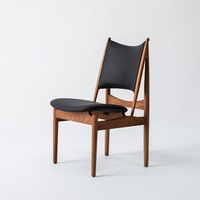 Chaise de salle à manger Little Chief en bois de frêne massif, style chinois, revêtement en cuir, mobilier pour la maison, l'hôtel et l'hébergement touristique