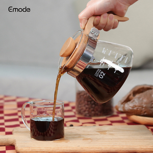 סיטונאי מפעל חדש במפעל גבוה בורוסיליקט סיר זכוכית ידית עץ ידית קפה שיתוף סיר - Product Image 5