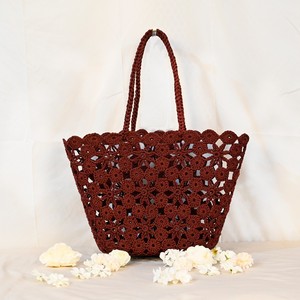 Bolso de <span class=keywords><strong>Ganchillo</strong></span> de Gran Capacidad, Color Sólido, Diseño Calado, Bolso de Mano de <span class=keywords><strong>Ganchillo</strong></span> Moderno, Estilo Mori Minimalista, Bolso de Vacaciones - Product Image 4