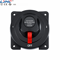 Interrupteur sélecteur de batterie marine ignifuge - Isolateur double banque 4 positions (1-2-Auxiliaire-Off) avec verrouillage de sécurité pour Yacht et VR