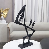 Sculpture abstraite en fonte, ornements géométriques en métal pour bureau, salon, chambre, hôtel, accessoires pour la maison