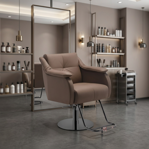Sillón de Barbería Moderno y Minimalista, Mueble de Salón Tapizado, Silla de Peluquería con Base Redonda - Product Image 3
