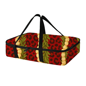 Bolsa Térmica Grande para Entrega <span class=keywords><strong>de</strong></span> Comida con Estampado Completo, Diseño Maile Pikake Twisted Lei Aloha, Bolsa Refrigerante Personalizada con Aislamiento Térmico - Product Image 1
